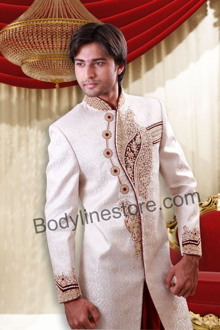 Off White Sherwani BL2049