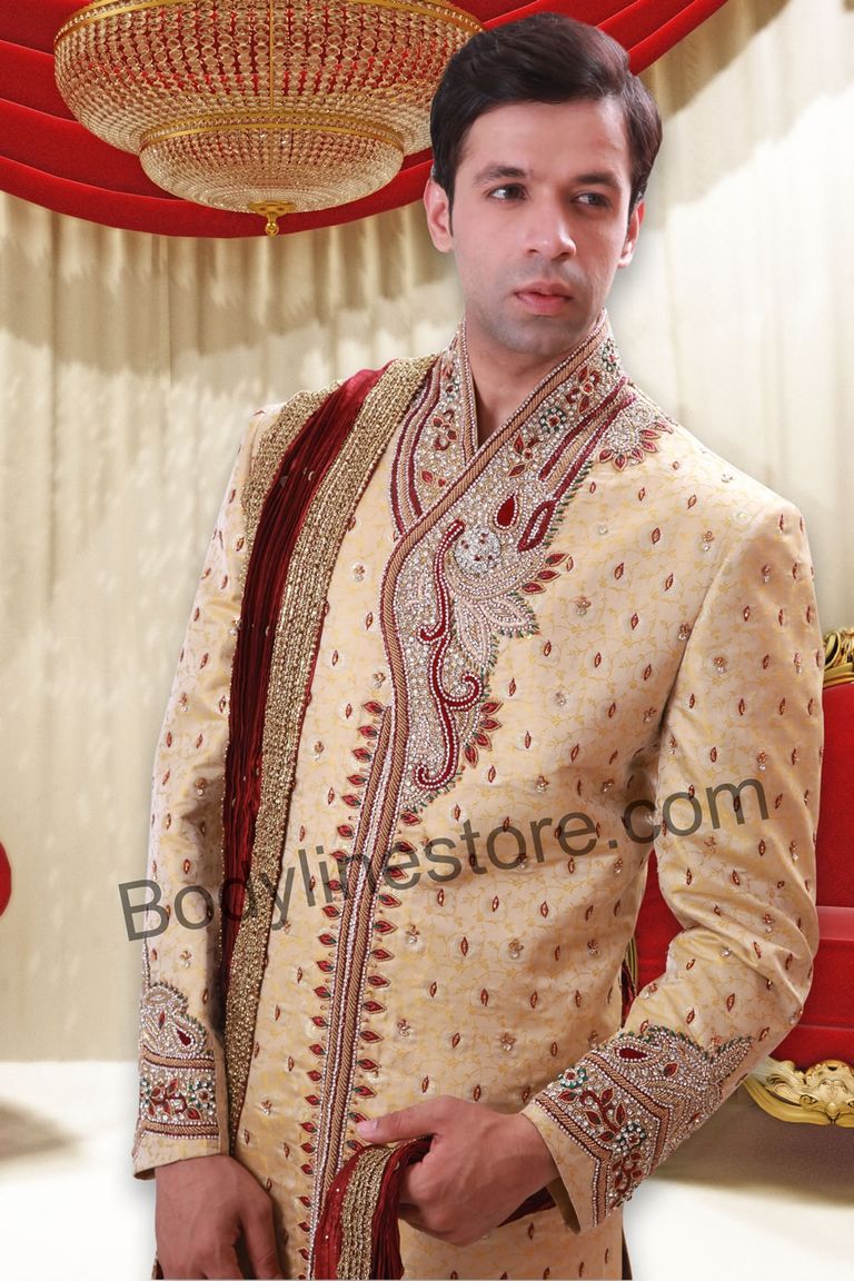 Saffron Sherwani BL2048