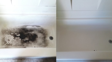 Before and After Bath Tub Cleaning by Canton Residential Cleaner at Affordable Cleaning Solutions, Inc.