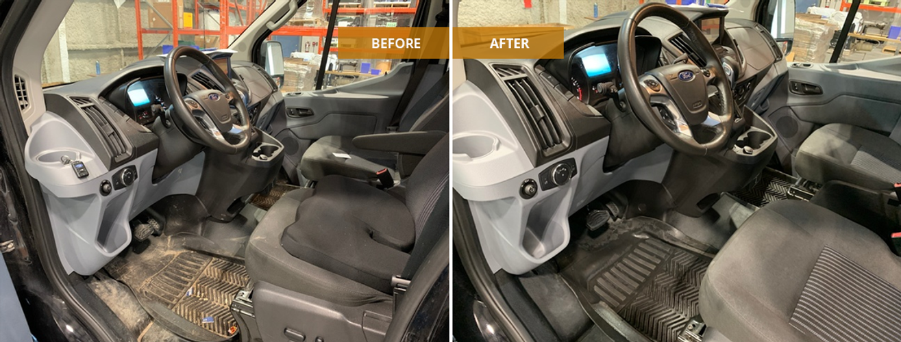 Before and After Calgary Interior Vehicle Detailing Services by Dignity Detailing