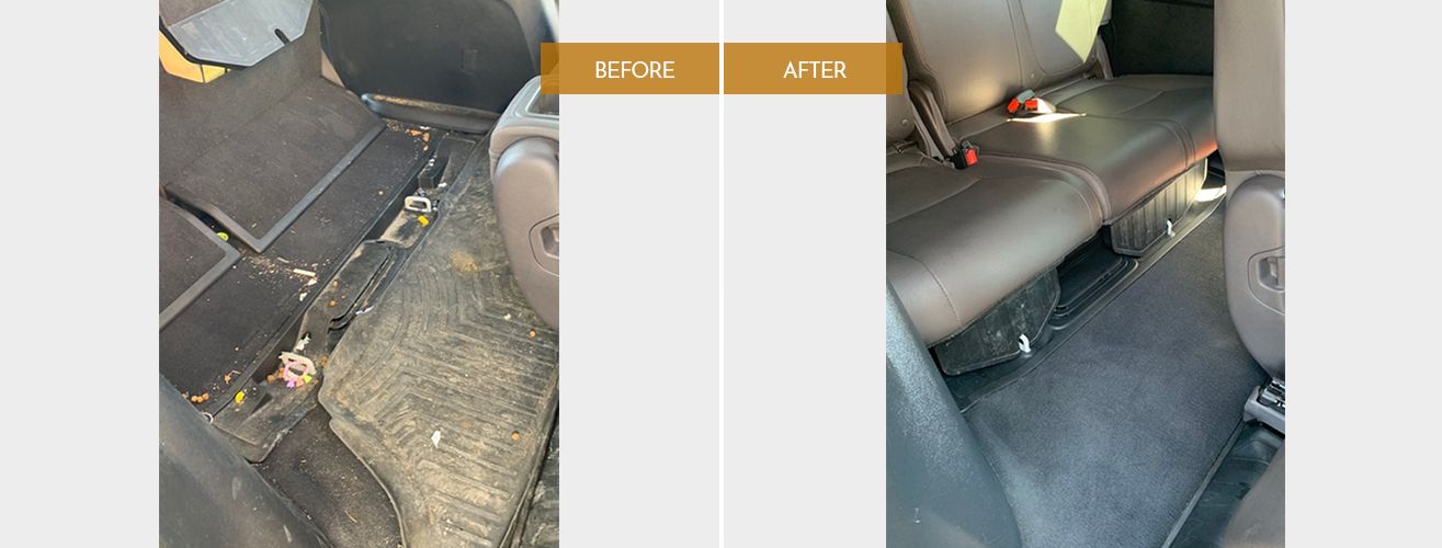 Before and After Vehicle Interior Detailing Services Calgary by Dignity Detailing