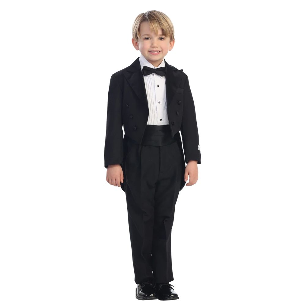 BOYS PEAK COLLAR TAILED TUXEDO SET 4001