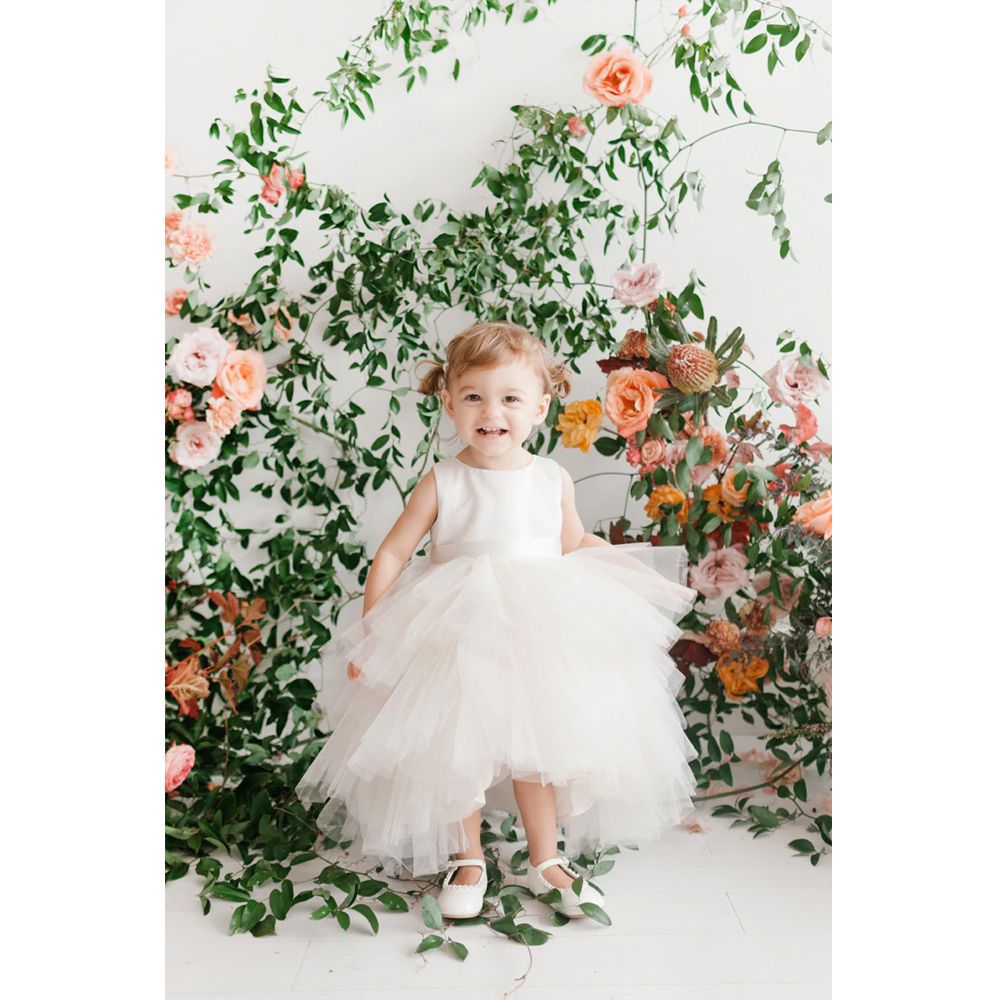 RUFFLED TULLE HIGH-LOW DRESS BABY GIRL - 5658S