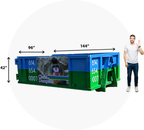 Rent a Dumpster 10 Cubic Yards with a driveway protection system for Home Remodeling and Cleanout Jobs in Columbus