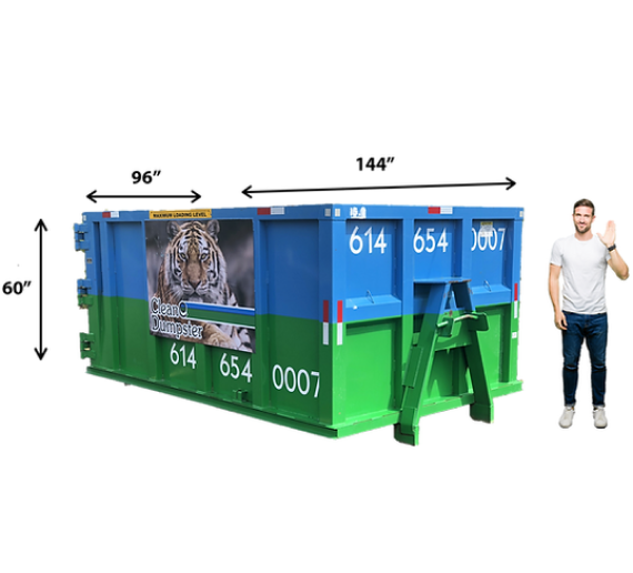 Rent a Dumpster 15 Cubic Yards from CleanE Dumpster with a driveway protection system and delivery in 24 hrs