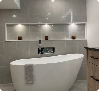 Luxury Style Bathroom With BathTub Renovated by Concept Build Group
