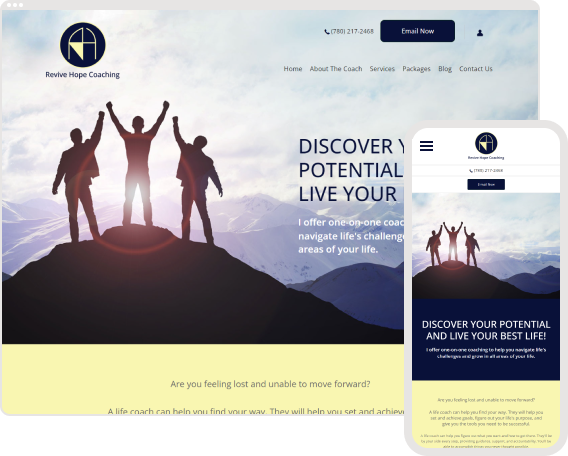 Revive Hope Coaching - Custom Website Design and SEO Services by CoachWeb.io in Canada