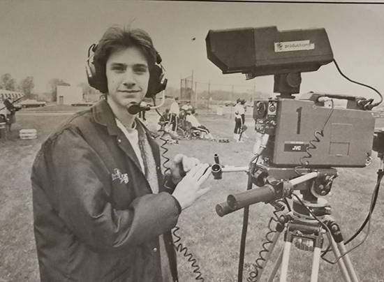 Thomas Brunt in 1987-Age 17 doing video production.