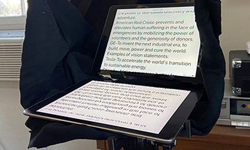 TebWeb Innovations LLC Teleprompter to allows the person to read and speak accurately
