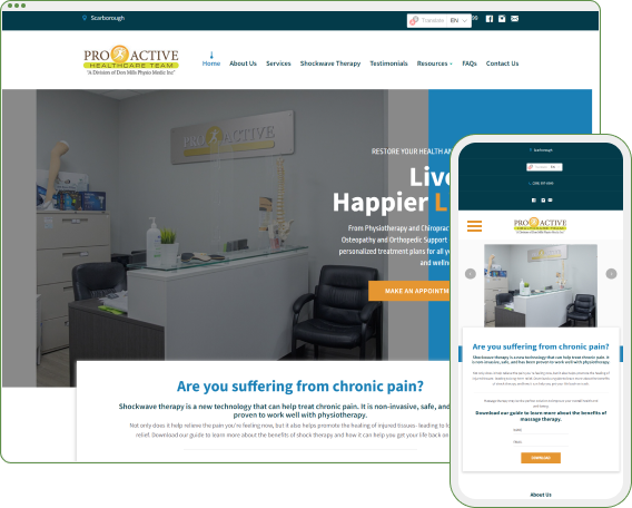 Proactive Healthcare Team Website Designed by Sosh Digital