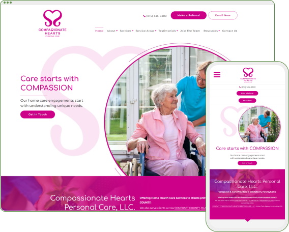 Compassionate Hearts Personal Care Build by Sosh Digital