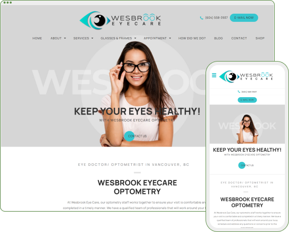 Wesbrook Eyecare Optometry Website created by Sosh Digital