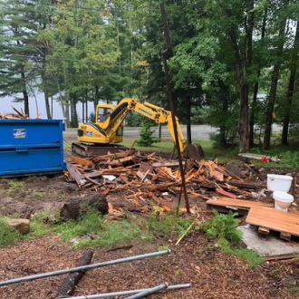 Residential demolition with bulldozer done by Bill Kline Acres