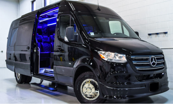 Experience an unforgettable journey with our custom-built Mercedes Benz Sprinter Van