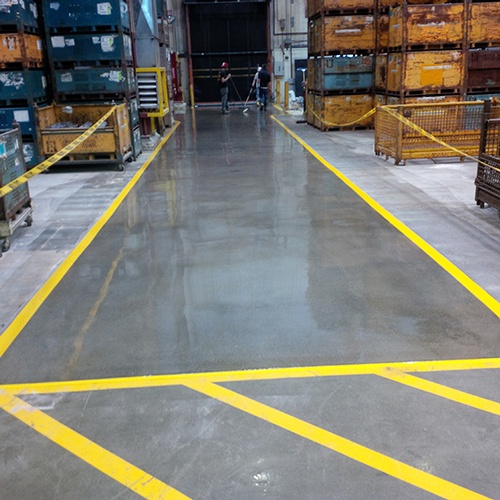 Precise Warehouse Line Painting for organized and efficient spaces by QPX Canada