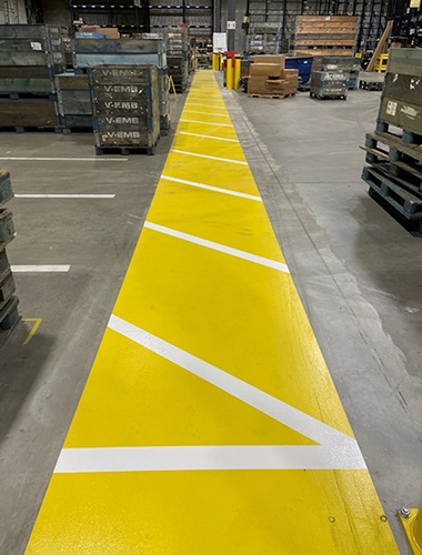 Long-lasting Line Striping for enduring Warehouse Markings by QPX Canada