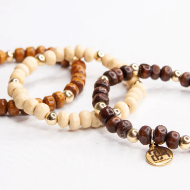 Shop minimalistic charm with our Handmade Wood-Beaded Bracelets at Golden Roots