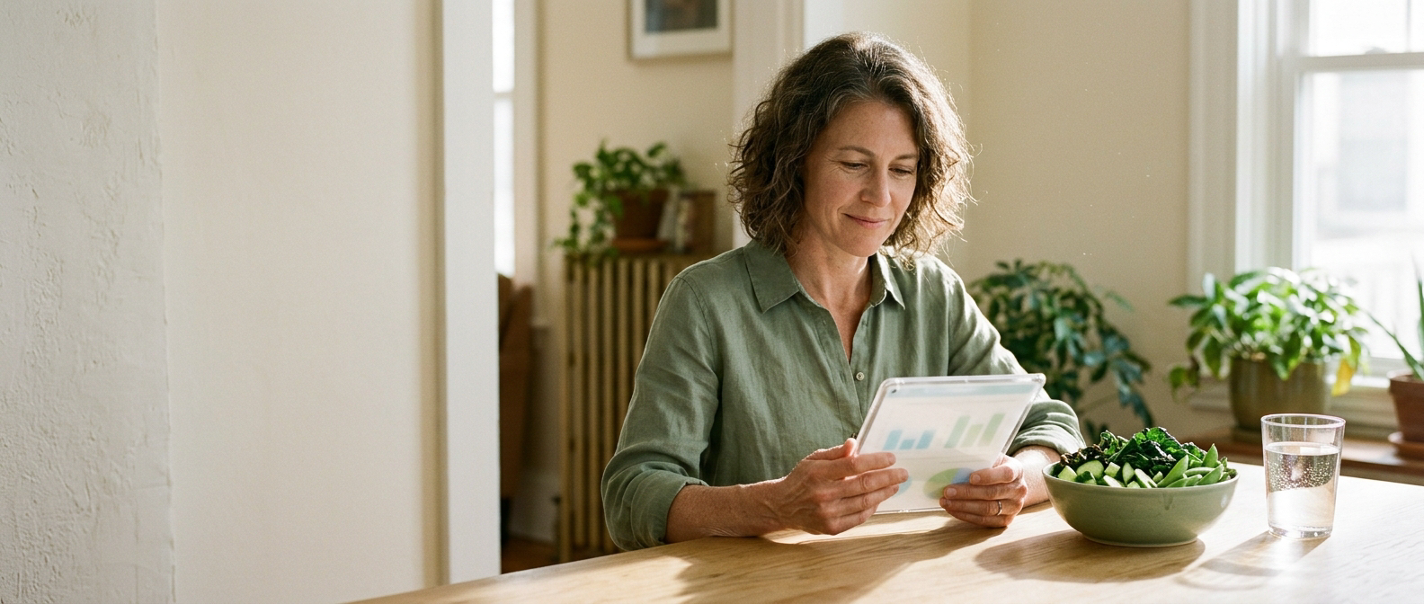 Reviewing a personalized wellness plan at home