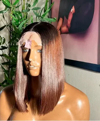 14 inches raw donor hair.brown color with dark roots