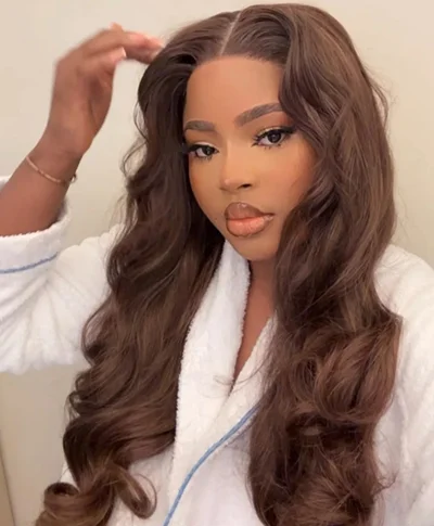 Human hair blend 28 inches color brown