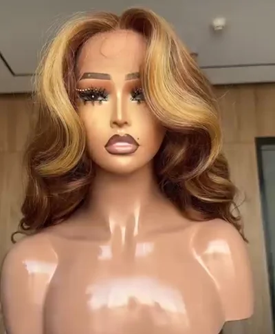 Brown and gold - 24 inches wig