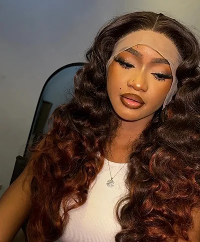 Black mixed brown frontal - 30 inches