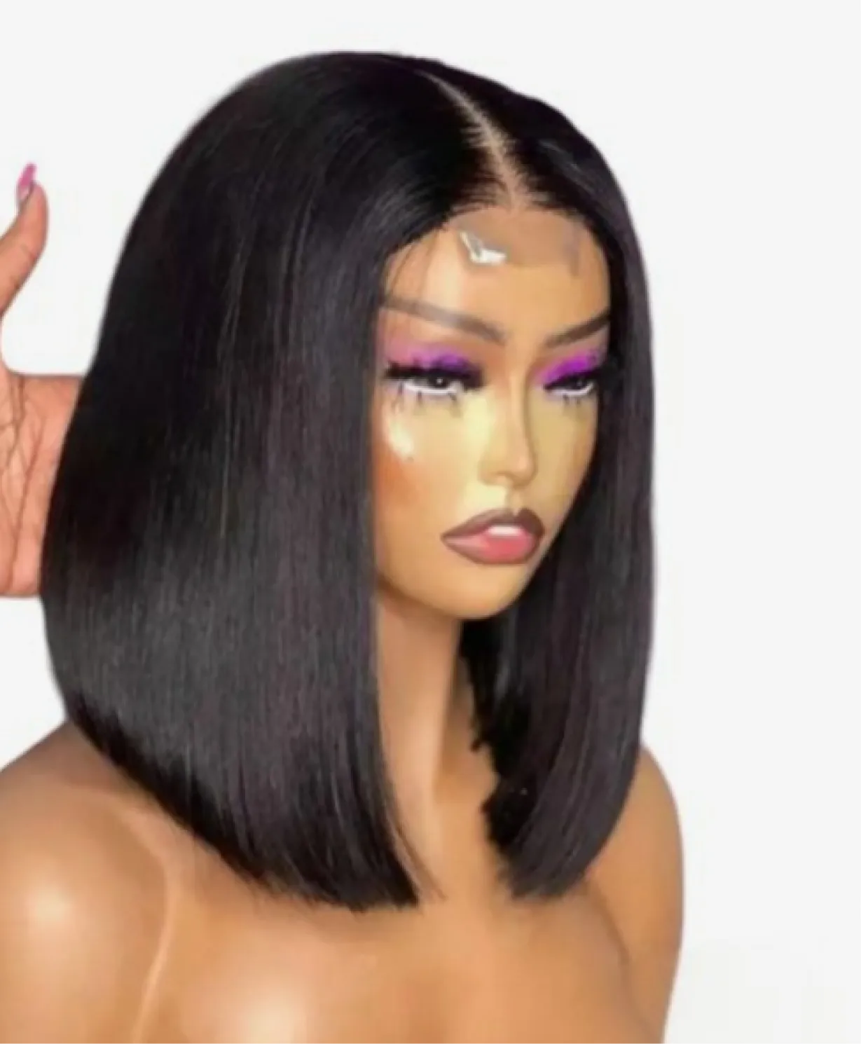 10 inches natural Bonestraight wig