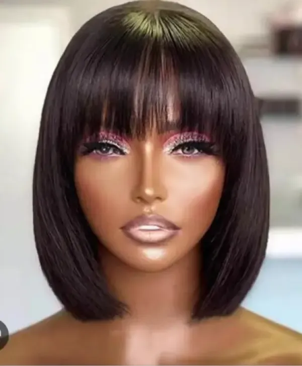    10 inches fringe bob.100% human hair