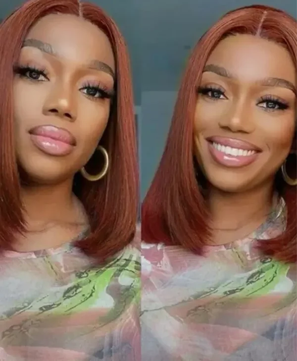 49. orange brown 10 inches wig