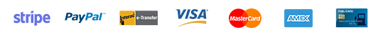 The payment methods include Stripe, PayPal, EMT, and Visa, Mastercard, AMEX, and Fleet Cards