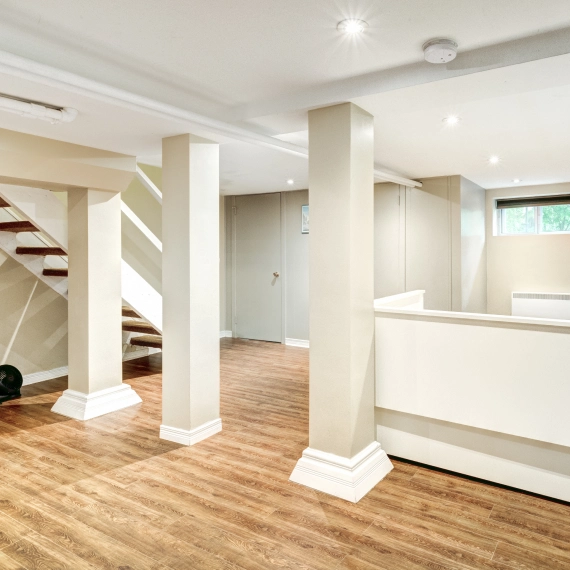 Basement finishing in Ontario with modern design