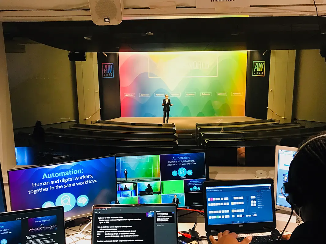 LED displays and stage lighting energizing a live outdoor community event.