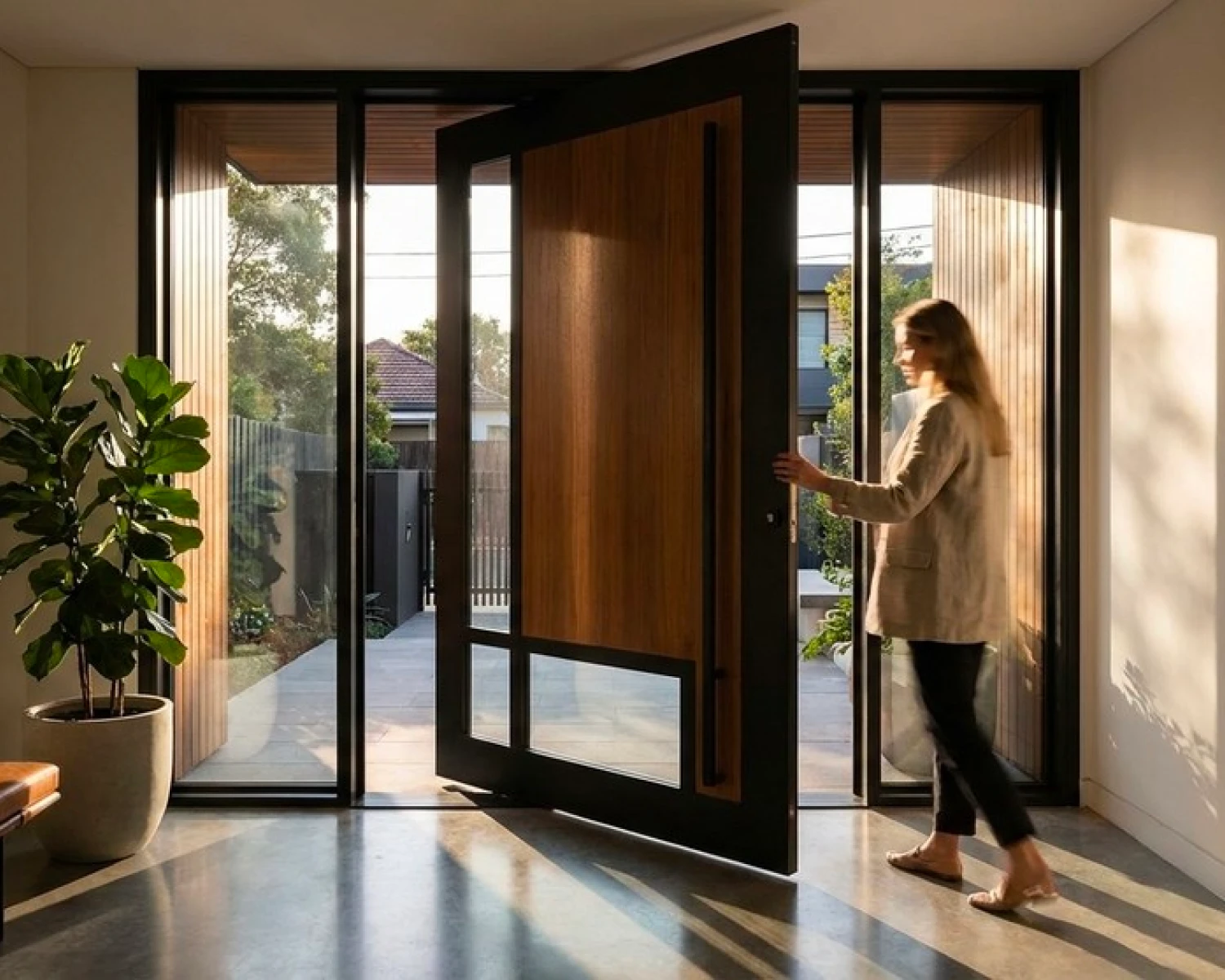 Designer residential project highlighting elegant aluminum window design with slim aluminium frames.