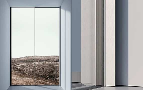 Designer residential project highlighting elegant aluminum window design with slim aluminium frames.