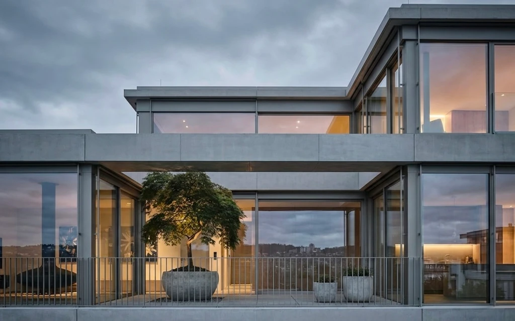 Modern architectural project featuring durable turn and tilt systems designed for energy efficient homes.