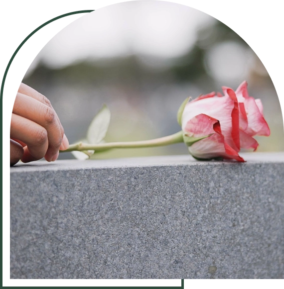 Memorial care services in Riverside with floral arrangement placement