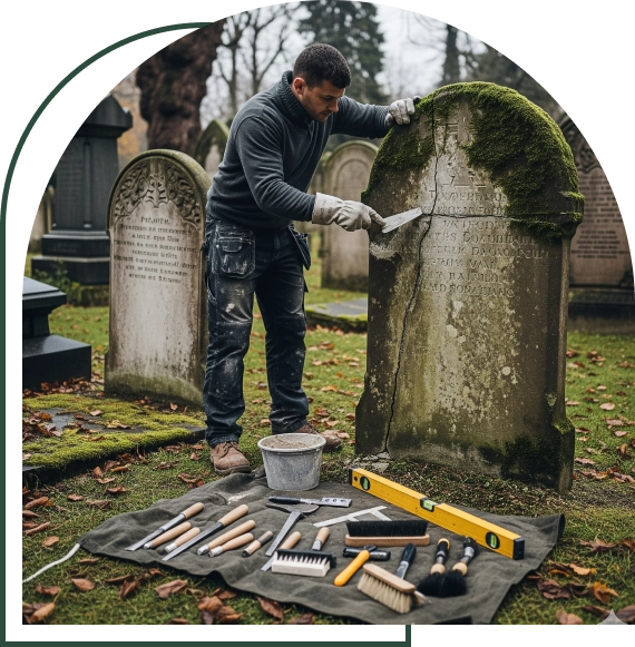 Headstone repainting services in Murrieta for faded lettering