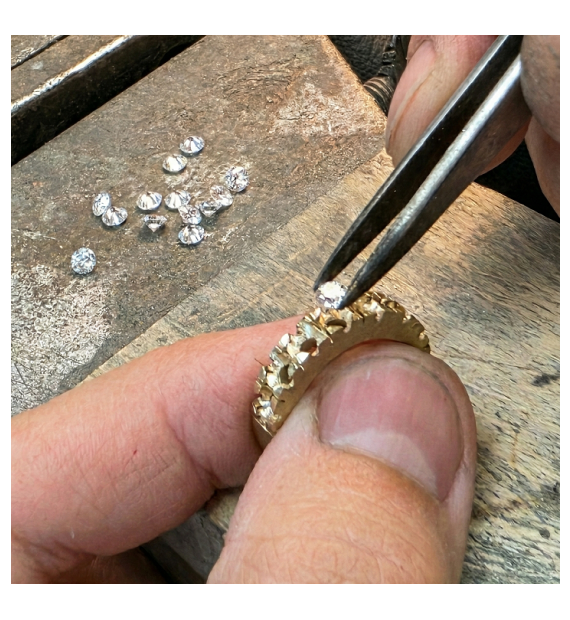 Custom pendant in Jacksonville with meaningful stones and clean design details