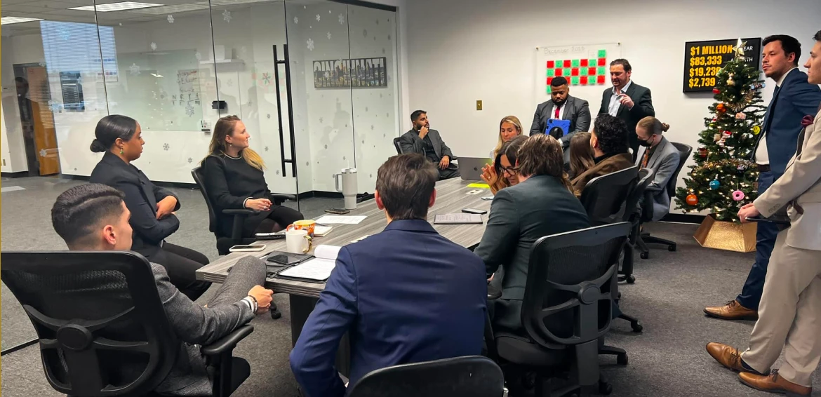  Account management team reviewing customer needs