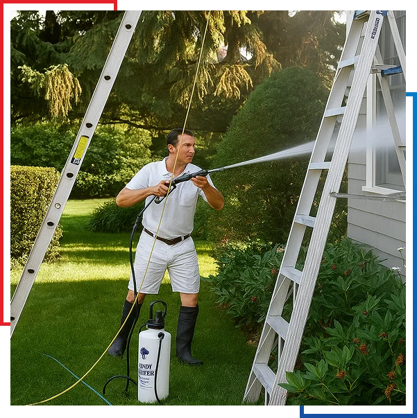 driveway and siding powerwashing in Long Island residential property