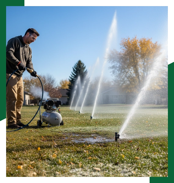 Winterizing sprinkler system services in Mississauga for zone pressure equalization