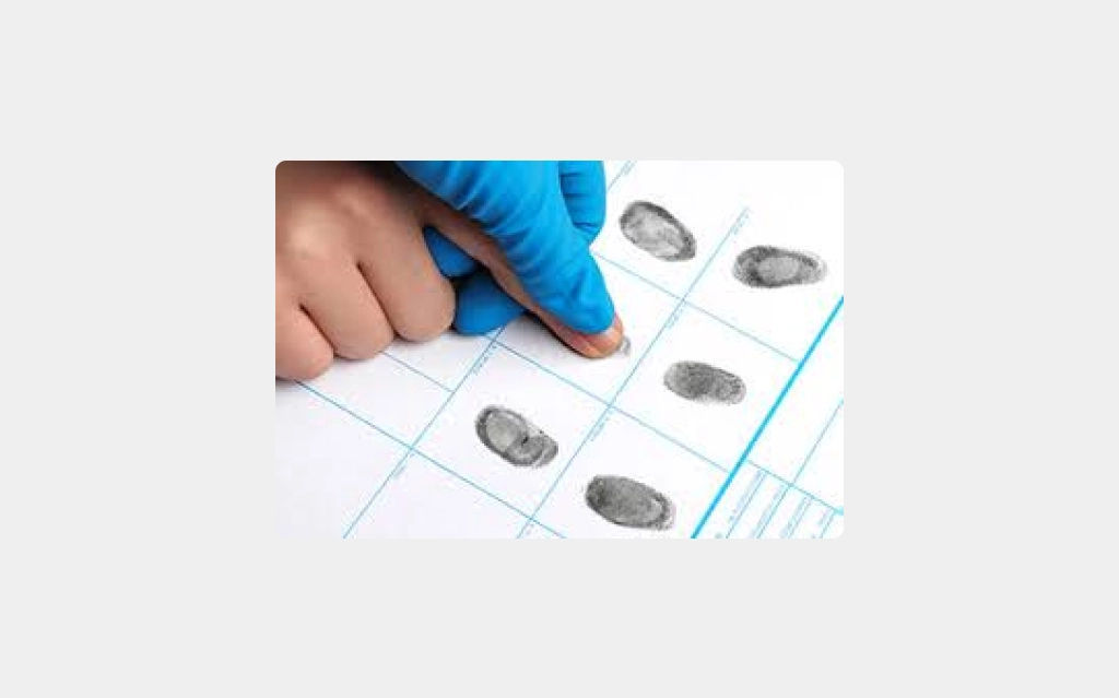 Fingerprint ink card for traditional background checks