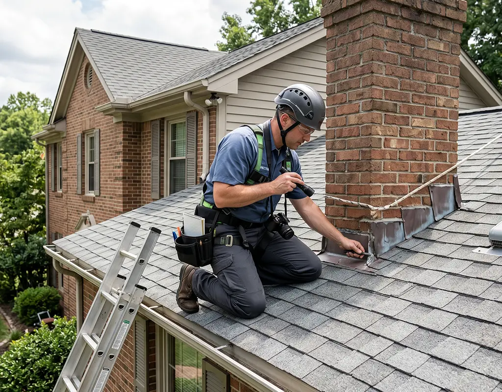 InterNACHI home inspector in Wanaque examining property