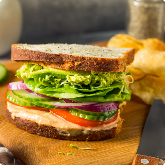 Avocado Veggie Sandwich