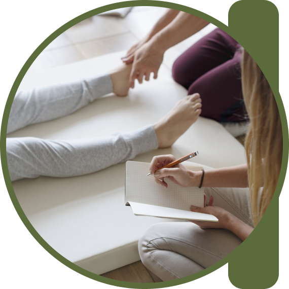 Massage therapist sharing step-by-step home care routines