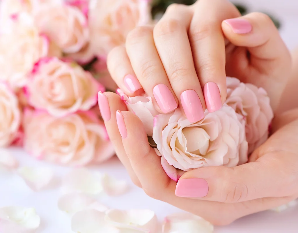 Client enjoying a manicure at the best nail salon in West Hartford, CT