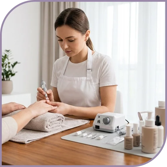 Technician preparing for West Hartford salon services treatment