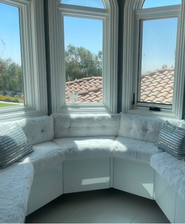 Comfortable seating area staged with interior decorating services in Bakersfield.