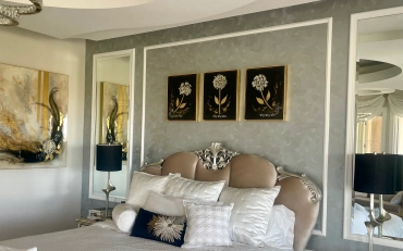 Curated fabric samples presented during decorating services in Bakersfield.
