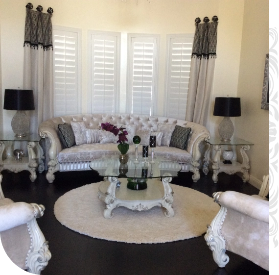 Designer presenting furniture layout for interior decorating in Bakersfield.